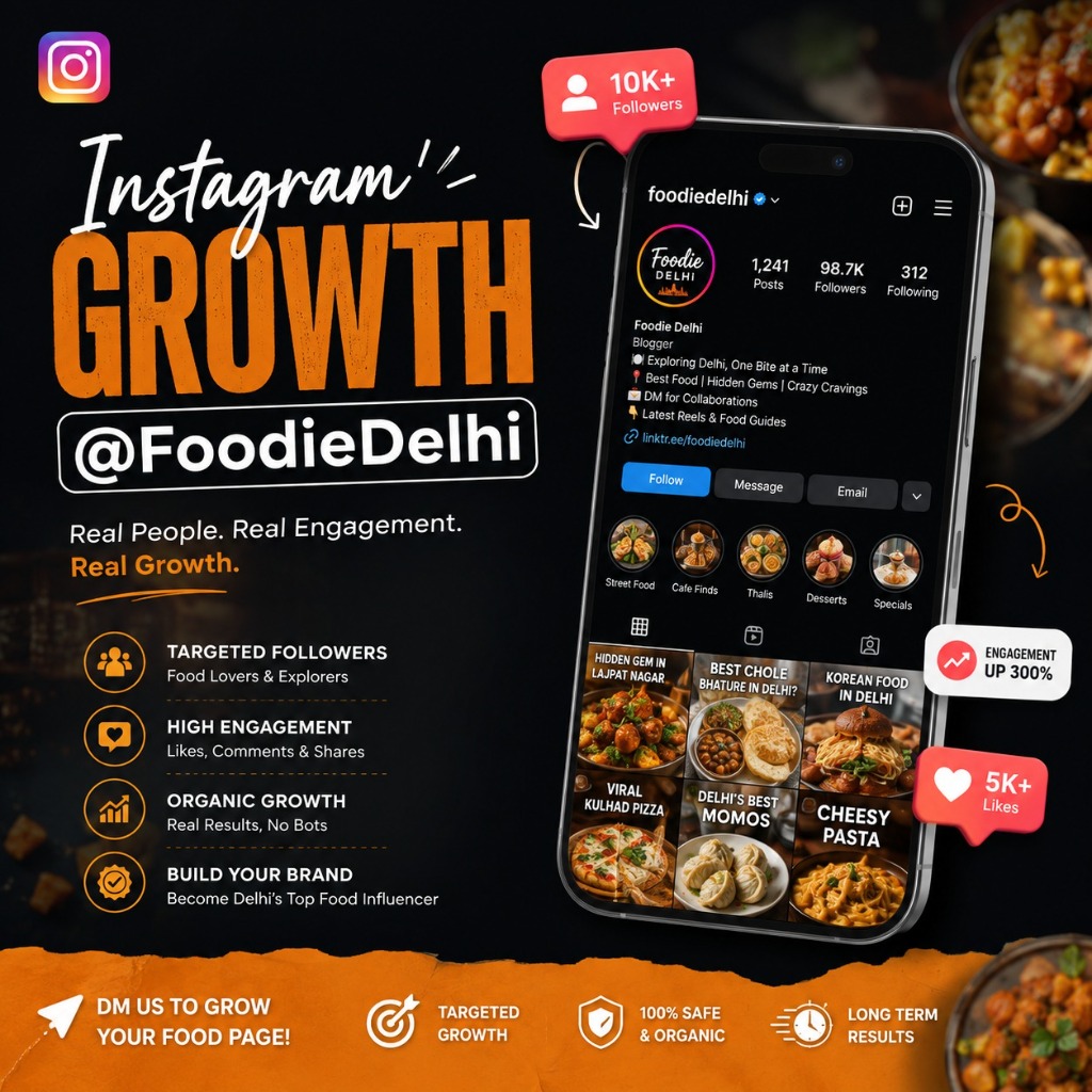 Instagram Growth — @FoodieDelhi