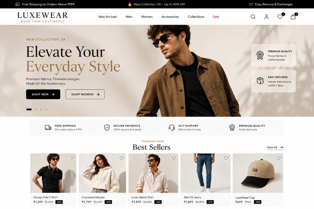 E-commerce Store — LuxeWear
